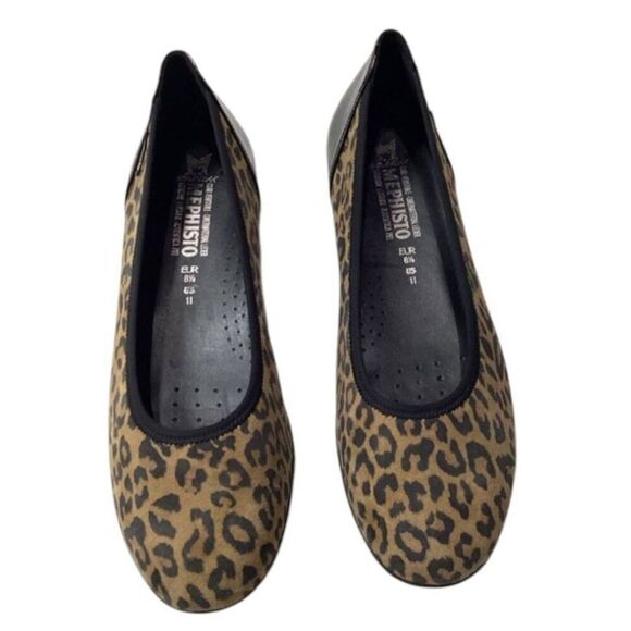 Mephisto Emilie Animal Print Ballet Flats Dark Brown Leather Comfort Size 11 - Picture 1 of 16